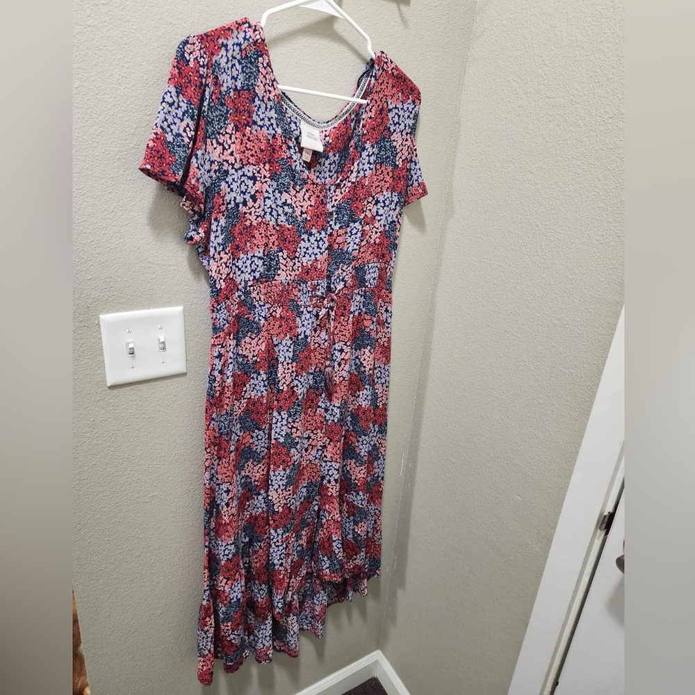 Floral high low plus size spring dress